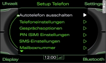 Autotelefon ausschalten